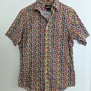 Cremieux Vintage Rainbow Polkadot Shirt Men's Medium